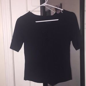 Black Cropped Shirt With Ties Cuidado Con El Perro